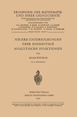 E-Book (pdf) Neuere Untersuchungen Über Eindeutige Analytische Funktionen von Hans Wittich