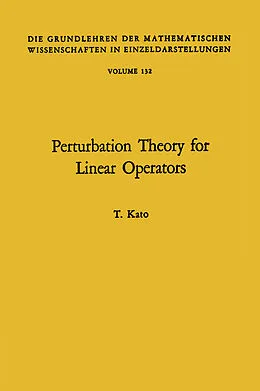 E-Book (pdf) Perturbation theory for linear operators von Tosio Kato