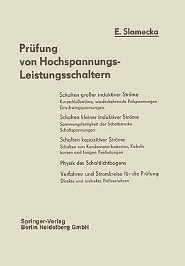 E-Book (pdf) Prüfung von Hochspannungs-Leistungsschaltern von Ernst Slamecka
