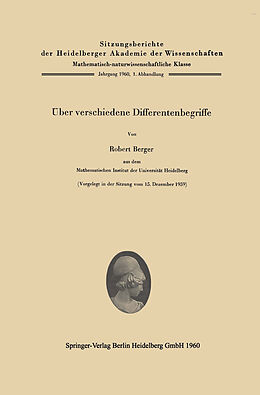 Kartonierter Einband Über verschiedene Differentenbegriffe von Robert Berger