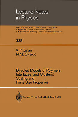Couverture cartonnée Directed Models of Polymers, Interfaces, and Clusters: Scaling and Finite-Size Properties de Nenad M. Svrakic, Vladimir Privman