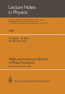 Kartonierter Einband PDEs and Continuum Models of Phase Transitions von 