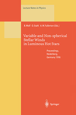 Kartonierter Einband Variable and Non-spherical Stellar Winds in Luminous Hot Stars von 