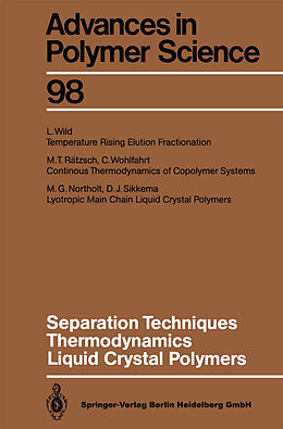 Couverture cartonnée Separation Techniques Thermodynamics Liquid Crystal Polymers de 