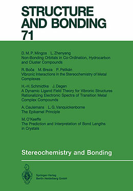 Couverture cartonnée Stereochemistry and Bonding de 