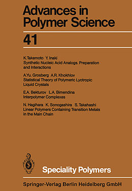 Couverture cartonnée Speciality Polymers de E. A. Bekturov, L. A. Bimendina, A. Yu. Grosberg