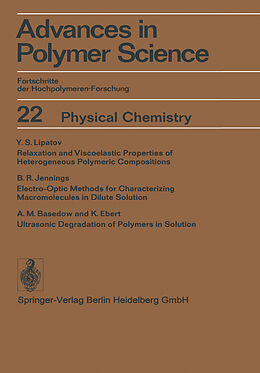 Couverture cartonnée Physical Chemistry de Y. S. Lipatov, K. Ebert, A. M. Basedow