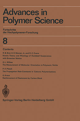 Couverture cartonnée Advances in Polymer Science de H. -J. Cantow, G. V. Schulz, William P. Slichter