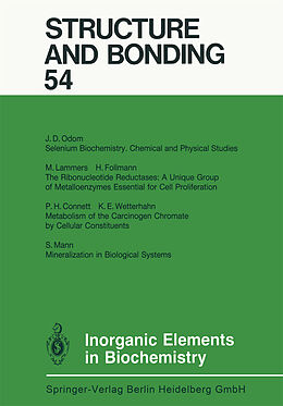 Couverture cartonnée Inorganic Elements in Biochemistry de 
