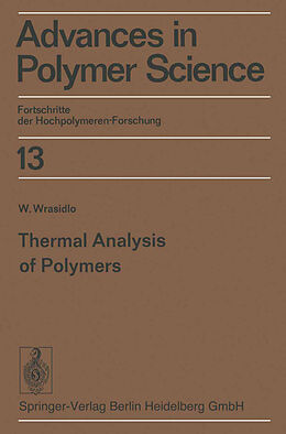 Couverture cartonnée Thermal Analysis of Polymers de W. Wrasidlo