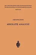 E-Book (pdf) Absolute Analysis von Frithjof Nevanlinna, Rolf Nevanlinna