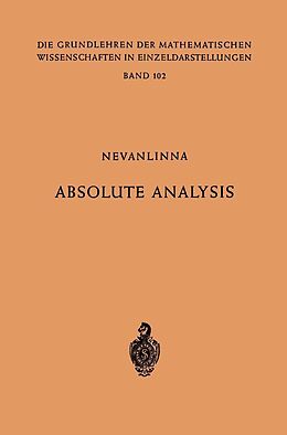 E-Book (pdf) Absolute Analysis von Frithjof Nevanlinna, Rolf Nevanlinna