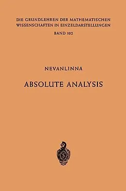E-Book (pdf) Absolute Analysis von Frithjof Nevanlinna, Rolf Nevanlinna