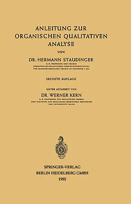 E-Book (pdf) Anleitung zur organischen qualitativen Analyse von Hermann Staudinger