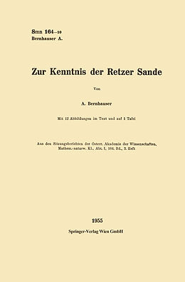 Kartonierter Einband Zur Kenntnis der Retzer Sande von Augustin Bernhauser