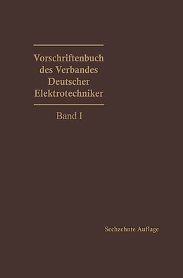 Kartonierter Einband Vorschriftenbuch des Verbandes Deutscher Elektrotechniker von Generalsekretariat des VDE