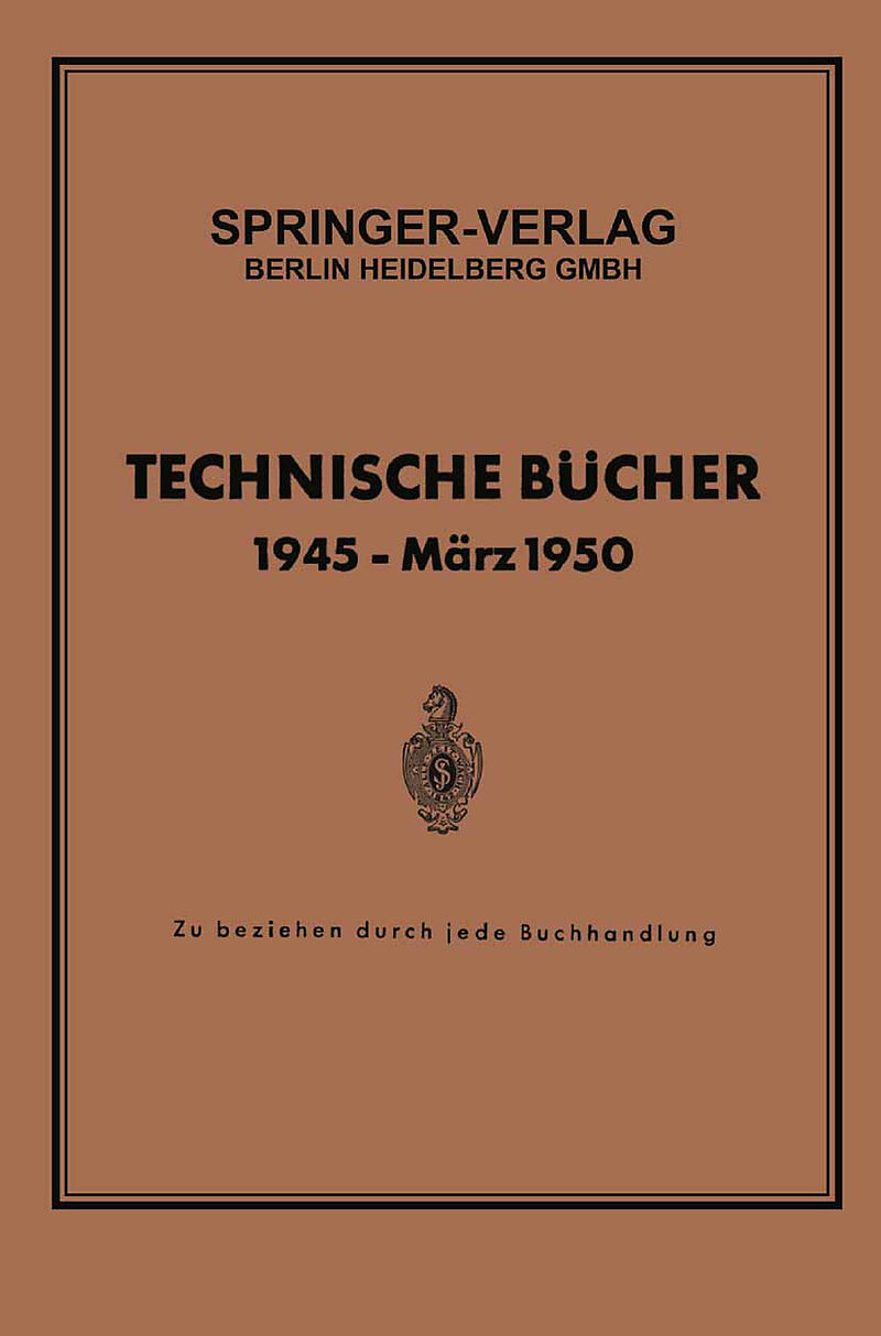 Technische Bücher 1945  März 1950