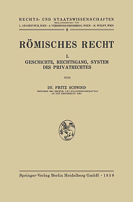 Kartonierter Einband Römisches Recht von Freiherr Fritz von Schwind