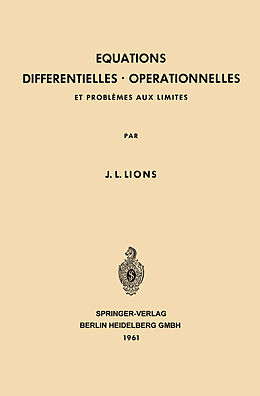 Kartonierter Einband Equations Differentielles Operationnelles von Jacques Louis Lions