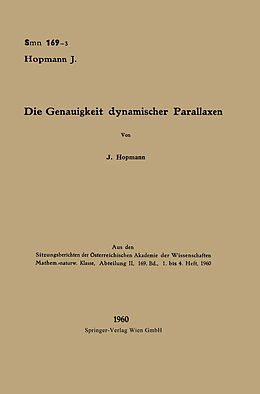 Kartonierter Einband Die Genauigkeit dynamischer Parallaxen von Josef Hopmann