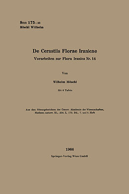 Kartonierter Einband De Cerastiis Florae Iranicae von Wilhelm Möschl