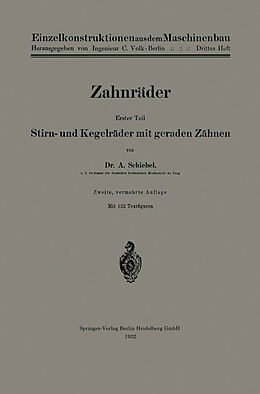 E-Book (pdf) Zahnräder von Adalbert Schiebel