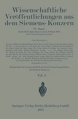 E-Book (pdf) Wissenschaftliche Veröffentlichungen aus dem Siemens-Konzern von Heinrich von Boul, Robert Fellinger, Adolf Franke