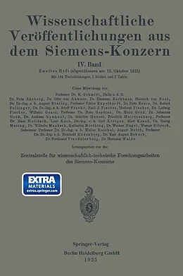 E-Book (pdf) Wissenschaftliche Veröffentlichungen aus dem Siemens-Konzern von Heinrich Boul, Ernst Dillan, August Ebeling