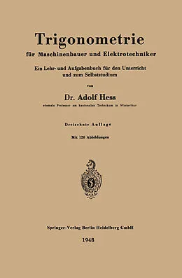 E-Book (pdf) Trigonometrie für Maschinenbauer und Elektrotechniker von Adolf Hess
