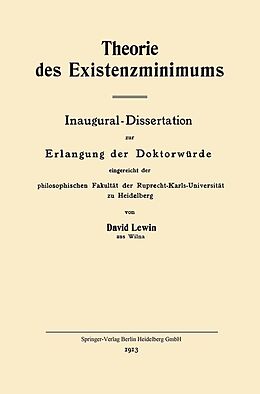 E-Book (pdf) Theorie des Existenzminimums von David Lewin