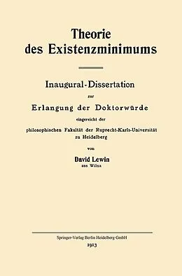 E-Book (pdf) Theorie des Existenzminimums von David Lewin