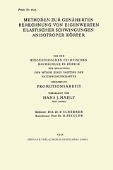 E-Book (pdf) Methoden zur Genäherten Berechnung von Eigenwerten Elastischer Schwingungen Anisotroper Körper von Hans J. Mähly