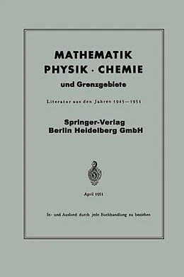 E-Book (pdf) Mathematik, Physik · Chemie und Grenzgebiete von Springer Verlag