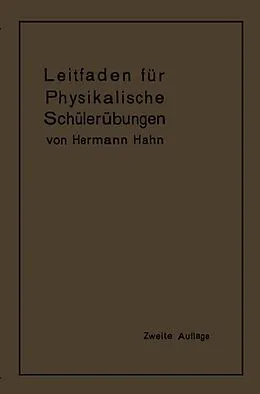 E-Book (pdf) Leitfaden für physikalische Schülerübungen von Hermann Hahn
