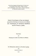 E-Book (pdf) Klinische Untersuchungen zur Frage einer biologisch-prognostischen Einteilung der Astrozytome des Großhirns unter Zugrundelegung der histologischen Klassifikation nach dem Prinzip des grading von Hans Witthaut