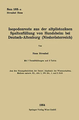 E-Book (pdf) Isopodenreste aus der altplistozänen Spaltenfüllung von Hundsheim bei Deutsch-Altenburg (Niederösterreich) von Hans Strouhal