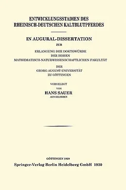 E-Book (pdf) Entwicklungsstadien des Rheinisch-Deutschen Kaltblutpferdes von Hans Sauer