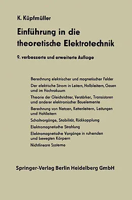 E-Book (pdf) Einführung in die theoretische Elektrotechnik von Karl Küpfmüller