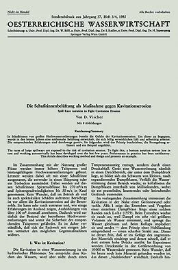 E-Book (pdf) Die Schußrinnenbelüftung als Maßnahme gegen Kavitationserosion von Daniel Vischer