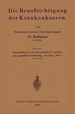 E-Book (pdf) Die Beaufsichtigung der Krankenkassen von Eduard Hoffmann