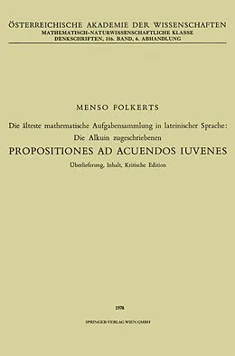 E-Book (pdf) Die älteste mathematische Aufgabensammlung in lateinischer Sprache: Die Alkuin zugeschriebenen von Menso Folkerts