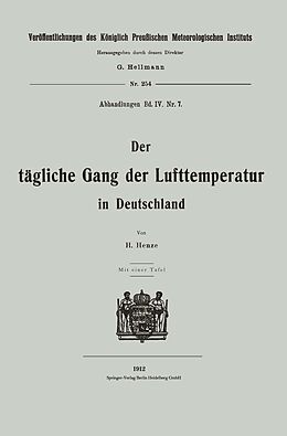 E-Book (pdf) Der tägliche Gang der Lufttemperatur in Deutschland von Hermann Henze