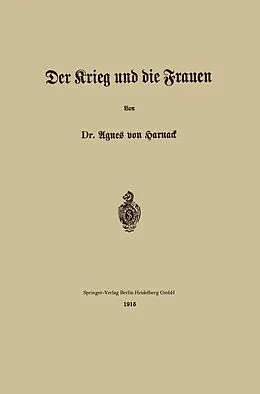 E-Book (pdf) Der Krieg und die Frauen von Agnes von Zahn-Harnack