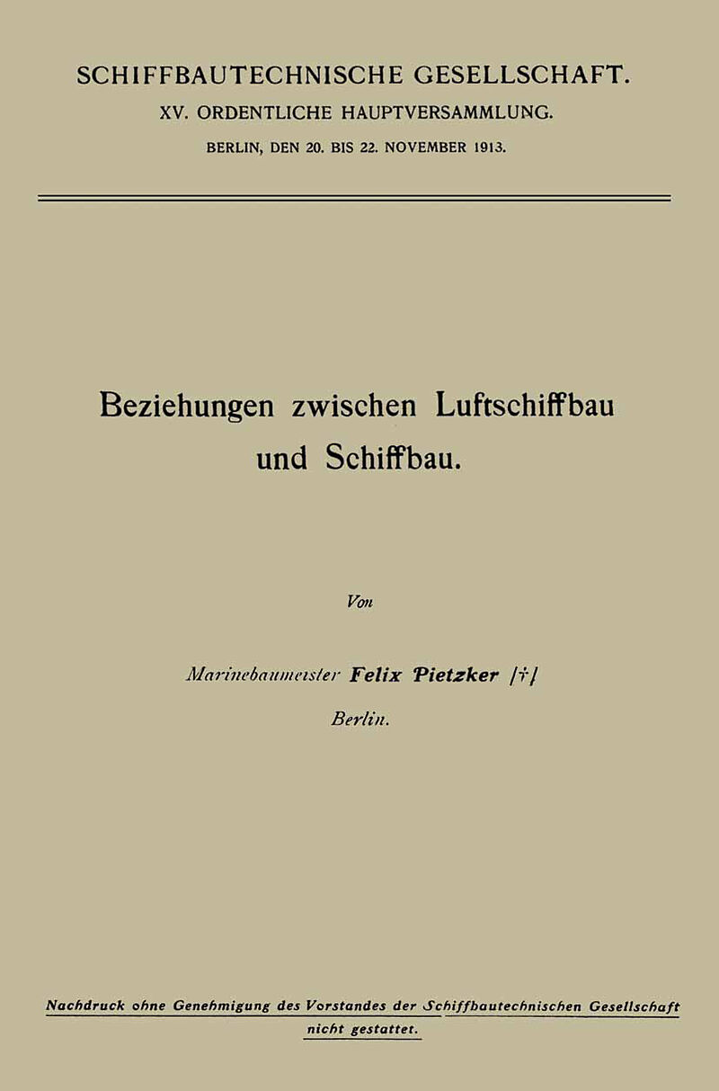 Beziehungen zwischen Luftschiffbau und Schiffbau