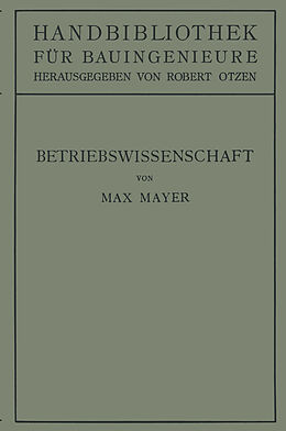 E-Book (pdf) Betriebswissenschaft von Max Mayer, Robert Otzen