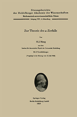 E-Book (pdf) Zur Theorie des -Zerfalls von H. J. Mang