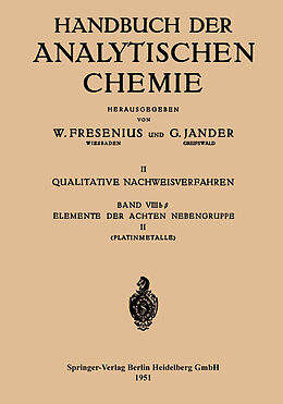 Kartonierter Einband Elemente der Achten Nebengruppe von Georg Bauer, Konrad Ruthardt