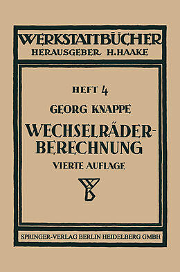Kartonierter Einband Wechselräderberechnung für Drehbänke von Georg Knappe