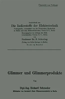 E-Book (pdf) Glimmer und Glimmerprodukte von Richard Schroeder