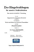 E-Book (pdf) Der Eingelenkbogen für massive Straßenbrücken von Ernst Burgdorfer